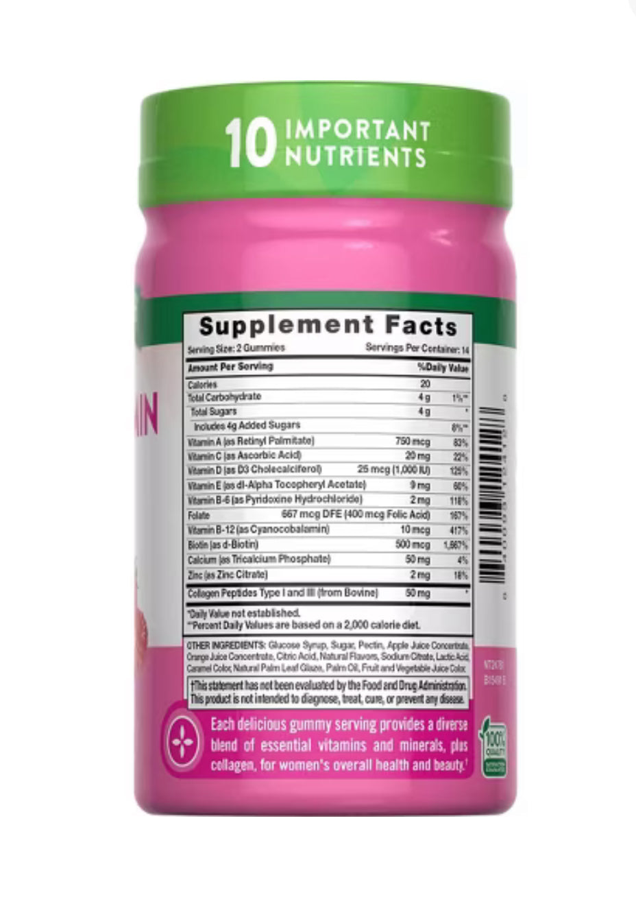 Gummies Multivitaminico mujer + colageno Nature’s Truth