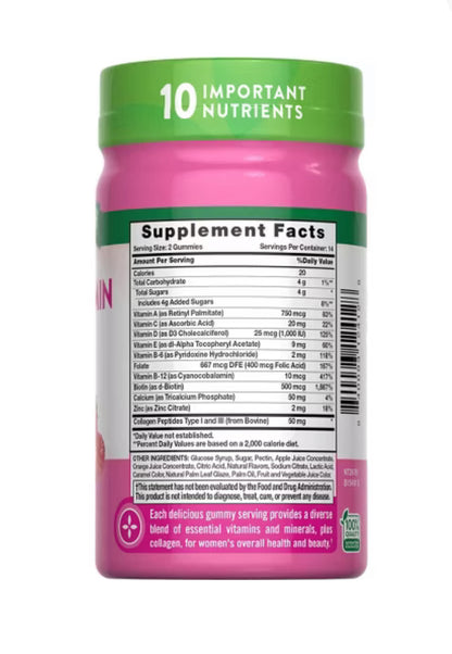 Gummies Multivitaminico mujer + colageno Nature’s Truth