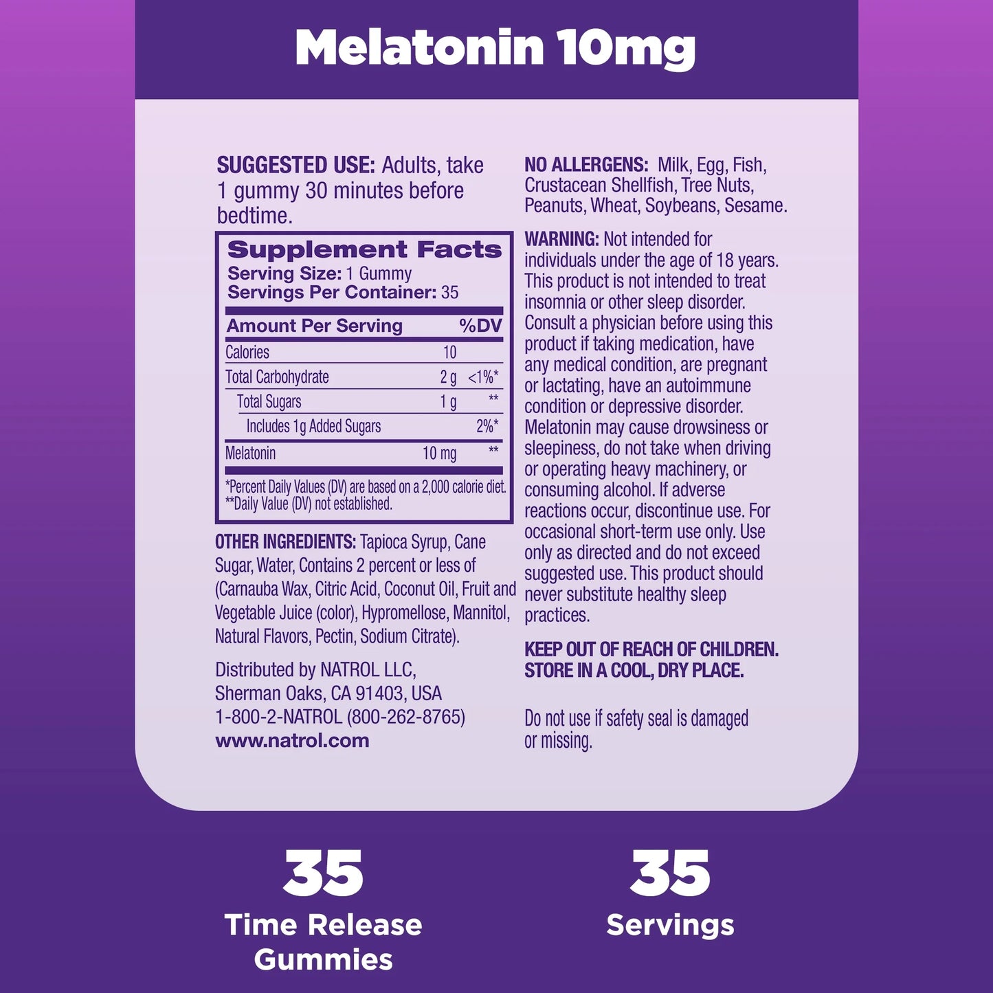 Melatonina de Liberación Prolongada 10 Mg - Natrol
